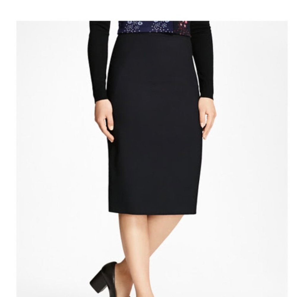 Brooks Brothers Wool Pencil Skirt, Black - Size 10